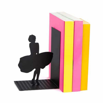 Balvi Marilyn Monroe Famous Skirt Lift Pose Silhoutte Black Metal Bookends from B&Q