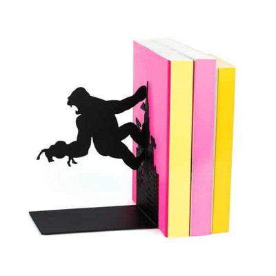 Balvi King Kong Iconic Cinema Movie Scene Black Metal Silhoutte Bookends from B&Q