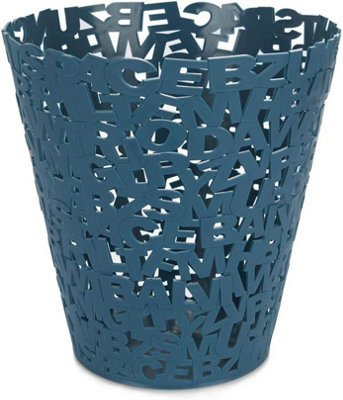 Balvi Navy Blue Wastepaper Basket,dust BinOffice Paper BinLetters ,plastic from B&Q