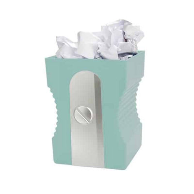 Balvi Waste Paper BasketRecycling Dust BinHome Office Pencil Sharpener PlasticSky Blue from B&Q