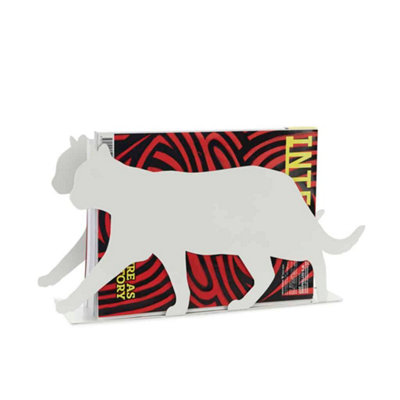 Balvi White Metal Feline Cat Shaped Newspaper & Magazine Rack from B&Q