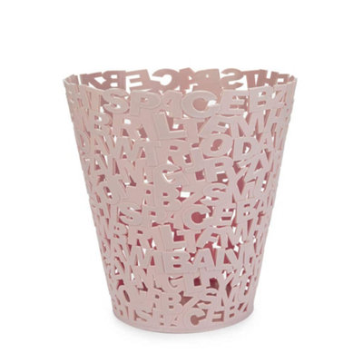Balvi Wastepaper Basket,Dust Bin, Office Paper Bin, Letters ,Plastic Pink