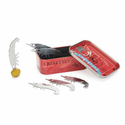 Balvi 6Pc Shrimp Scampi Shaped Snack Fork And Collectable Tin from B&Q