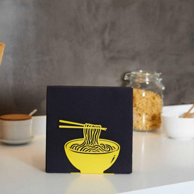 Balvi Yellow Coloured Metal Ramen In A Bowl Silhouette Shaped Napkin Servette Holder from B&Q