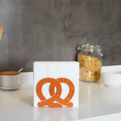 Balvi Brown Metal Pretzel Pastry Silhouette Shaped Napkin Servette Holder from B&Q