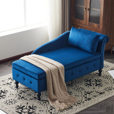 Abrihome Velvet Storage Chaise LoungeModern Tufted Sofa With Nailhead Trim For Living RoomBedroom & Office from B&Q