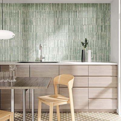 Ceramica Rubik Aloe 150mm X 300mm Ceramic Wall Tile (Pack Of 22 W/ Coverage Of 1M2) from B&Q
