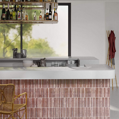 Ceramica Rubik Garnet 150mm X 300mm Ceramic Wall Tile (Pack Of 22 W/ Coverage Of 1M2)