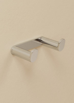 Cosmic Double Towel HookRobe HookCoat HookChromeHidden FixingsAnti-Corrosion5Kg ResistanceMicra Collection from B&Q