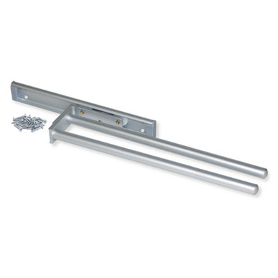 Emuca Towel Rack Extendable2 ArmsAluminiumMatt Anodised from B&Q