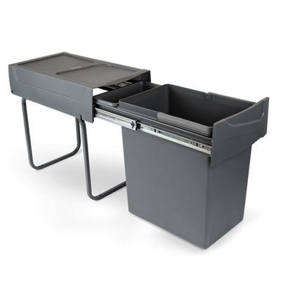 Emuca Recycling Bin For Lower Mounting And Manual Pull-Out In Kitchen Unit Recycle 1X20 LitresAnthracite Grey Plastic from B&Q