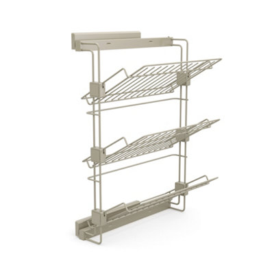 Emuca Pull-Out Side Shoe Rack For Closets And Walk-In Closets HackLeftPainted Stone GreySteel from B&Q