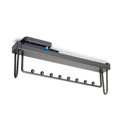 Emuca Quartz Extractable Hanger For Wardrobe, Plastic And Aluminium, Titanium