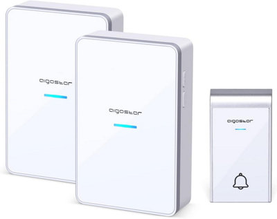 Aigostar White Wireless DoorbellIp44 Waterproof Cordless Doorbell Kit With 2 Receiver from B&Q
