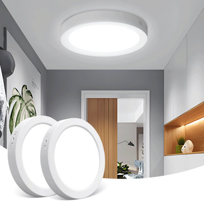 Aigostar 18W Led Ceiling Lights2100Lm Round Led 6500K Cool White Pack Of 2 from B&Q