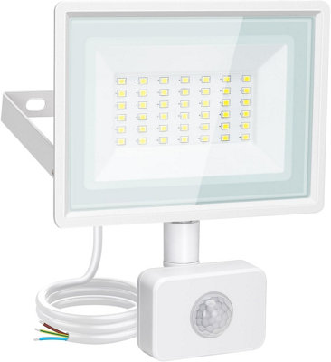 Aigostar Security Lights Outdoor Motion Sensor30W Pir Floodlight2510 Lumens Ip65 Waterproof 6500K Cool White from B&Q