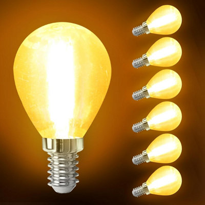 Aigostar E14 Led Bulb VintageSmall Light Golf Ball Bulb 8W 880Lm2200K Warm White 64W Equivalent Pack Of 6 from B&Q