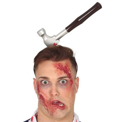 Fiestas Guirca Bleeding Hammer Through Head Halloween Zombie Fancy Dress Headband Prop from B&Q