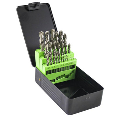 JBM 25Pcs Hss 4341 Twist Drill Bit Set (1-13mm) Metal Drilling from B&Q
