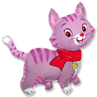 Flexmetal Lovely Cat Pink  37" Super Shape Foil Balloon Party DecorationSuitable For Air Or Helium from B&Q