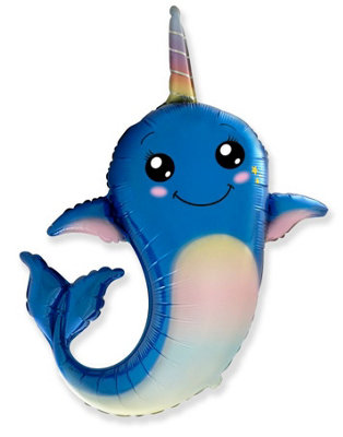 Flexmetal Narwhale 39" Super Shape Foil Balloon Party DecorationSuitable For Air Or Helium from B&Q