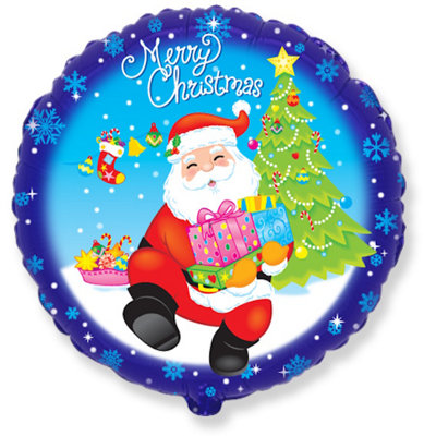 Flexmetal Round Santa 18" Foil Balloon Christmas Party DecorationSuitable For Air Or Helium from B&Q