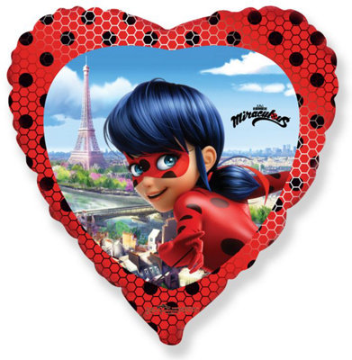 Flexmetal Miraculous Ladybug 18" Heart Foil Balloon Party DecorationSuitable For Air Or Helium from B&Q