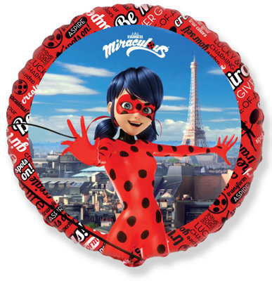 Flexmetal Miraculous Ladybug 18" Round Foil Balloon Party DecorationSuitable For Air Or Helium from B&Q