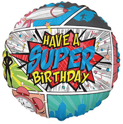 Flexmetal Round Comic Birthday 18" Foil Balloon Birthday Party DecorationSuitable For Air Or Helium from B&Q