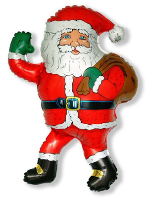 Flexmetal Santa Greetings 36" Foil Balloon Christmas Party DecorationSuitable For Air Or Helium from B&Q