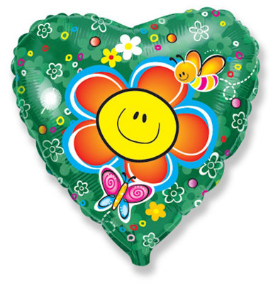Flexmetal Flower Garden 18" Heart Foil Balloon Party DecorationSuitable For Air Or Helium from B&Q