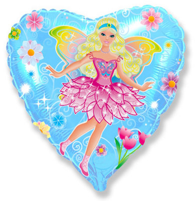 Flexmetal Blue Fairy 18" Heart Foil Balloon Party DecorationSuitable For Air Or Helium from B&Q