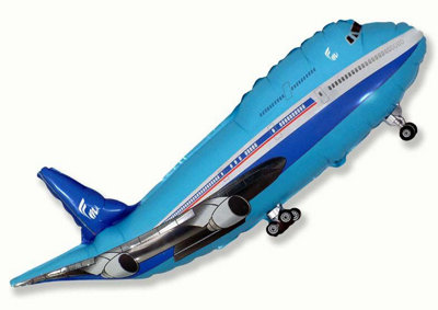 Flexmetal Plane Blue 39" Super Shape Foil Balloon Party DecorationSuitable For Air Or Helium from B&Q