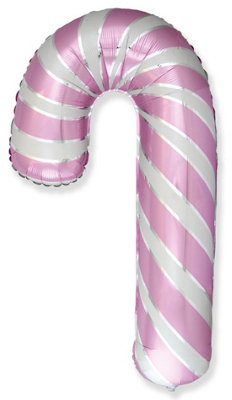 Flexmetal Candy Cane White/pink 39" Super Shape Foil Balloon Party DecorationSuitable For Air Or Helium from B&Q