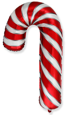 Flexmetal Candy Cane White/red 39" Super Shape Foil Balloon Party DecorationSuitable For Air Or Helium from B&Q