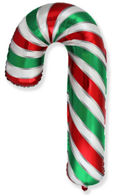 Flexmetal Candy Cane Green/red 39" Super Shape Foil Balloon Party DecorationSuitable For Air Or Helium from B&Q