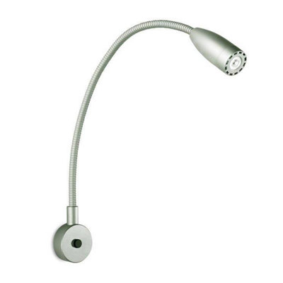 Luminosa Lighting Luminosa Bed Led 1 Light Indoor Adjustable Wall Bed Light Reading Lamp Grey from B&Q