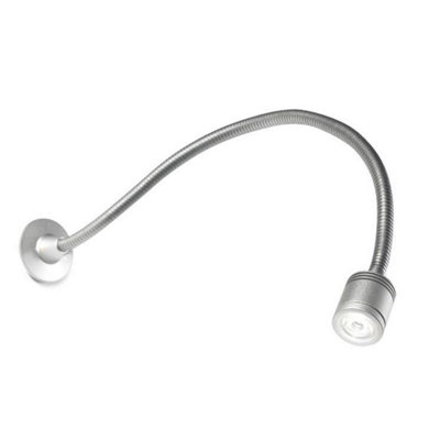 Luminosa Lighting Luminosa Leds C4 Wall Led 1 Light Adjustable Wall Light Reading Lamp Anodised Aluminium from B&Q