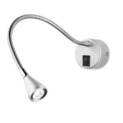 Luminosa Lighting Luminosa Leds C4 Book Led 1 Light Indoor Adjustable Wall Reading Light Chrome from B&Q