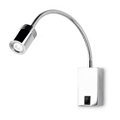 Luminosa Lighting Luminosa Leds C4 Book Led 1 Light Indoor Adjustable Wall Reading Light Chrome from B&Q