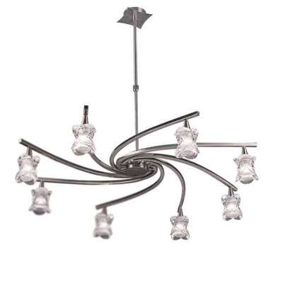 Luminosa Lighting Luminosa Rosa Del Desierto Telescopic Pendant 8 Light G9Satin Nickel from B&Q