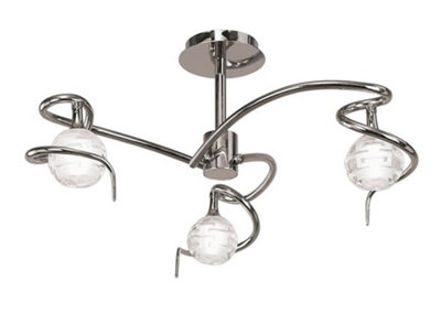 B&Q -  Luminosa Dali Semi Flush Ceiling 3 Light G9Polished Chrome