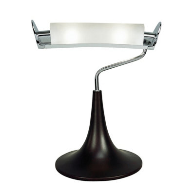 Luminosa Lighting Luminosa Zira Table Lamp 2 Light G9Polished Chrome/frosted White Glass/wenge from B&Q
