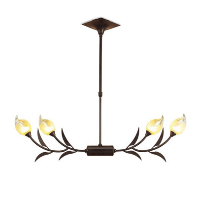 Luminosa Lighting Luminosa Holland Telescopic Linear Pendant Line 4 Light G9BrownBlack Oxide from B&Q