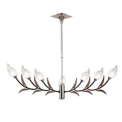 Luminosa Lighting Luminosa Holland Telescopic Pendant 9 Light G9Polished Chrome/wenge from B&Q
