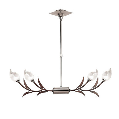 Luminosa Lighting Luminosa Holland Telescopic Linear Pendant Line 4 Light G9Polished ChromeWenge from B&Q