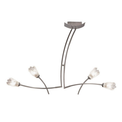 Luminosa Lighting Luminosa Pietra Linear Pendant 2 Arm 4 Light G9Polished Chrome from B&Q