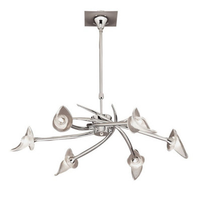 B&Q -  Luminosa Flavia Telescopic Ceiling Pendant Semi Flush Convertible Round 6 Light G9Polished Chrome