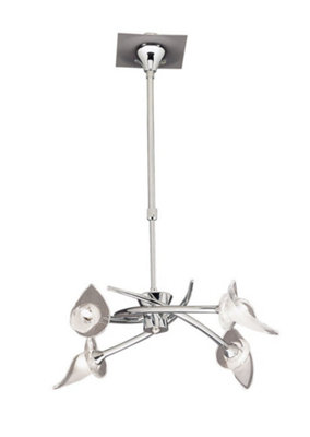 B&Q -  Luminosa Flavia Telescopic Ceiling Pendant Semi Flush Convertible Round 4 Light G9Polished Chrome