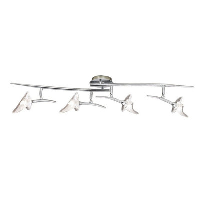 Luminosa Lighting Luminosa Flavia Linear Spot Light 4 Light G9 With Adjustable HeadsPolished Chrome from B&Q